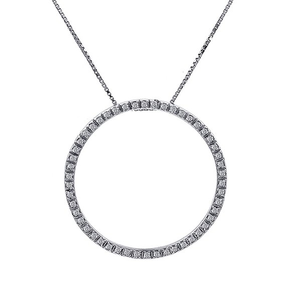 0.50 Carat Diamond Circle Of Love Pendant Link - Picture 1 of 5